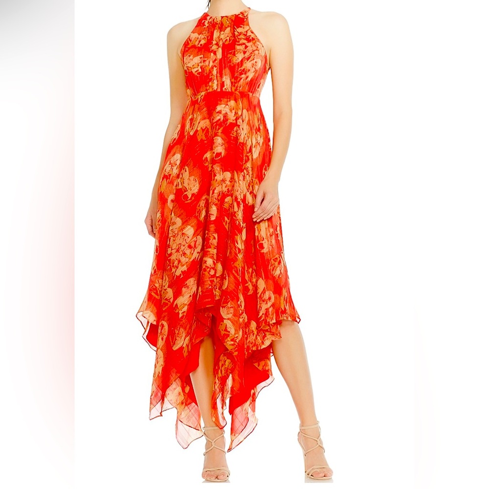 Halston Heritage halter maxi dress with cut out back